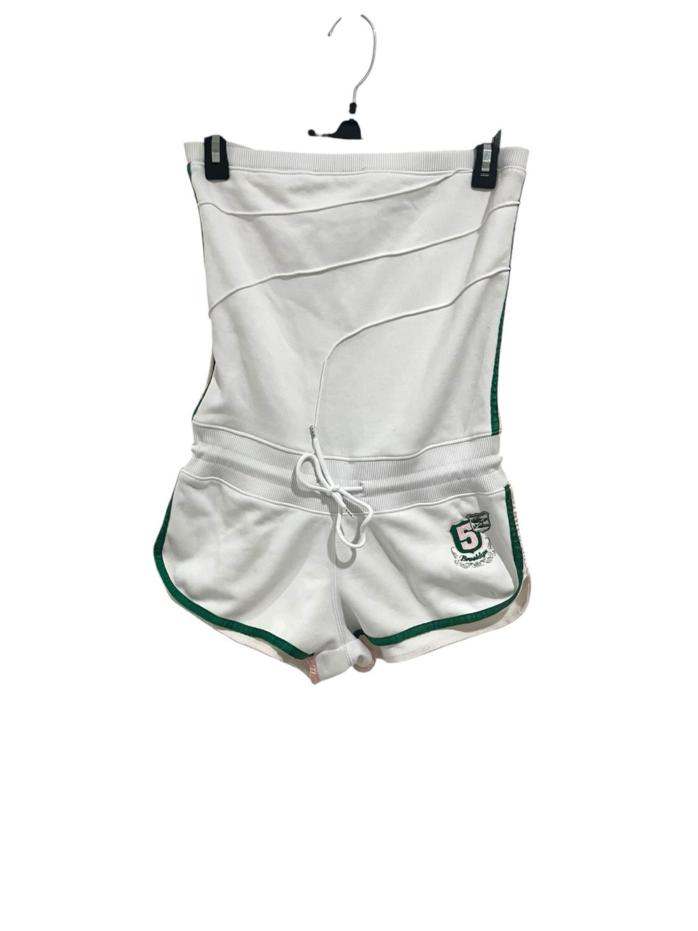 Vintage Triple 5 Soul 555 Brooklyn Romper One Piece White Green M Y2K